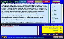 Count My Text Character and Word COunting Utility Software